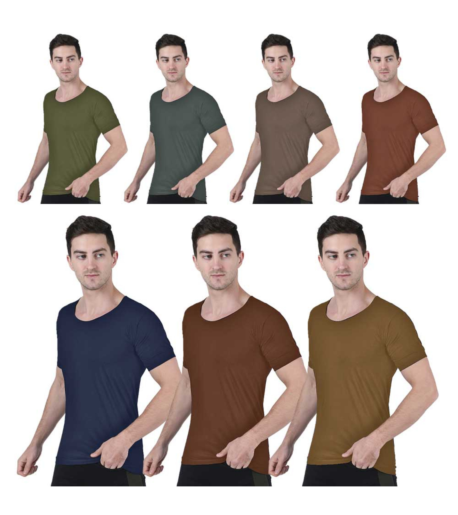 Men’s Cotton RNS Vest Pack of 7 | Multicolored Vest Combo